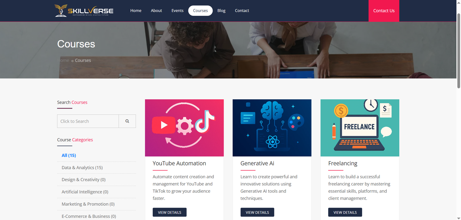 SkillVerse – Online Learning & Platform