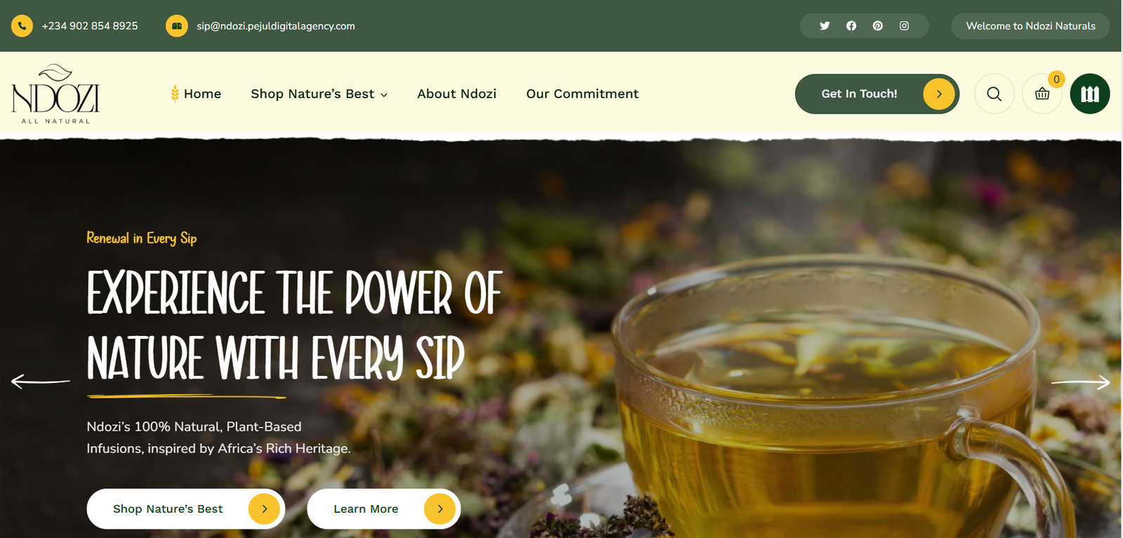 Ndozi Naturals – Organic Ecommerce Store