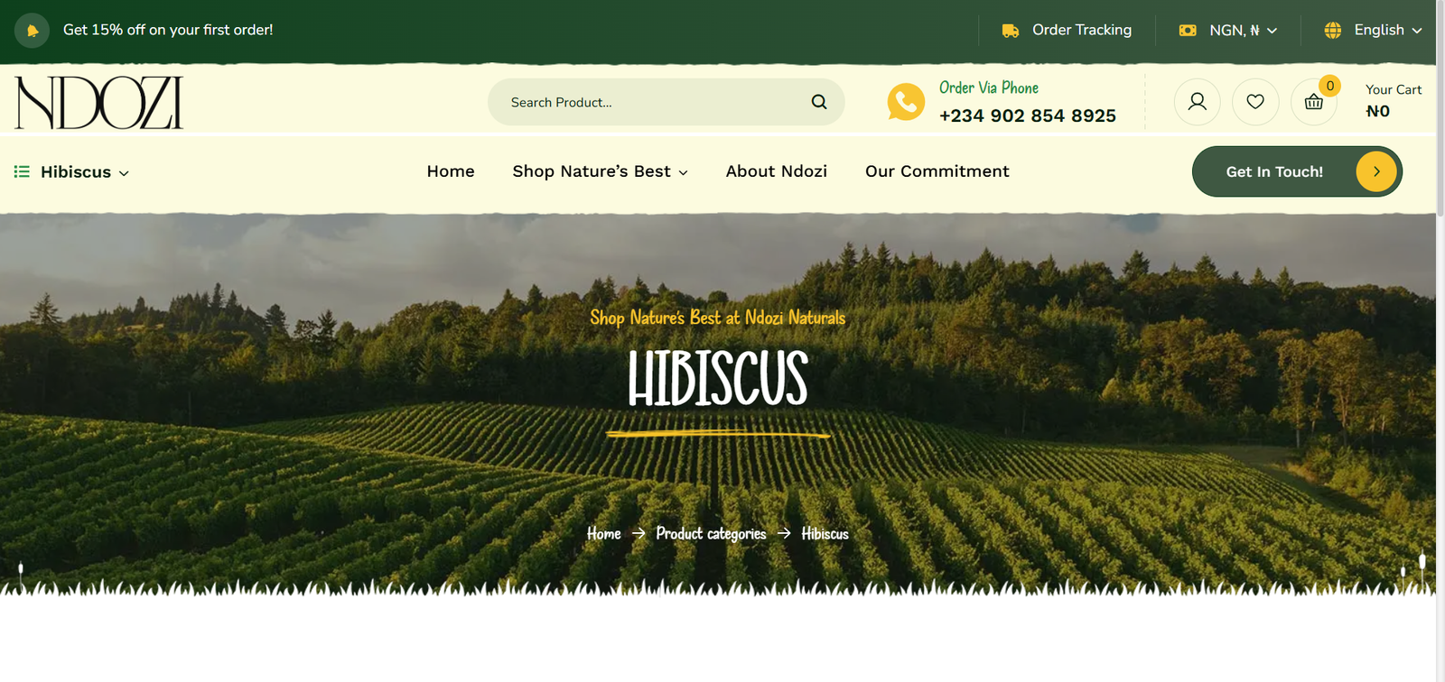 Ndozi Naturals – Organic Ecommerce Store